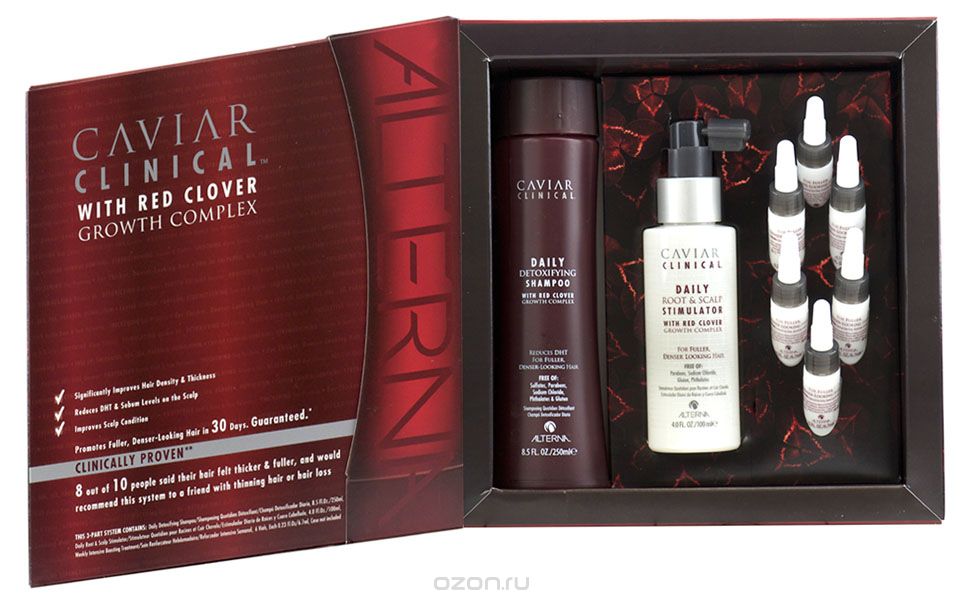 Alterna Caviar Clinical 3-Part System - Набор Caviar Clinical (шампунь-детокс 250 мл + спрей-активатор 100 мл + уход-активатор 6*6,7 мл)