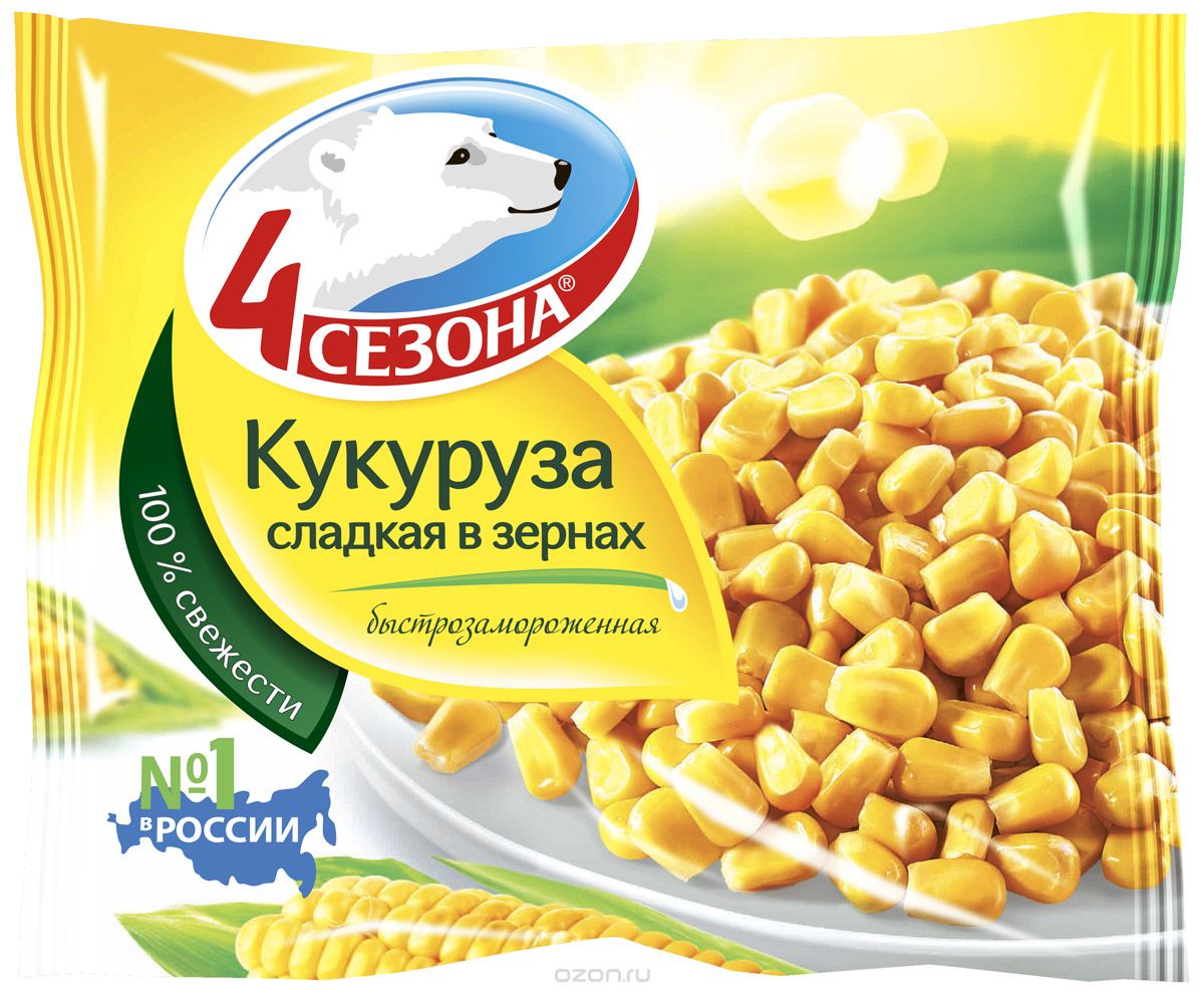 4 Сезона Кукуруза сладкая в зернах, 400 г