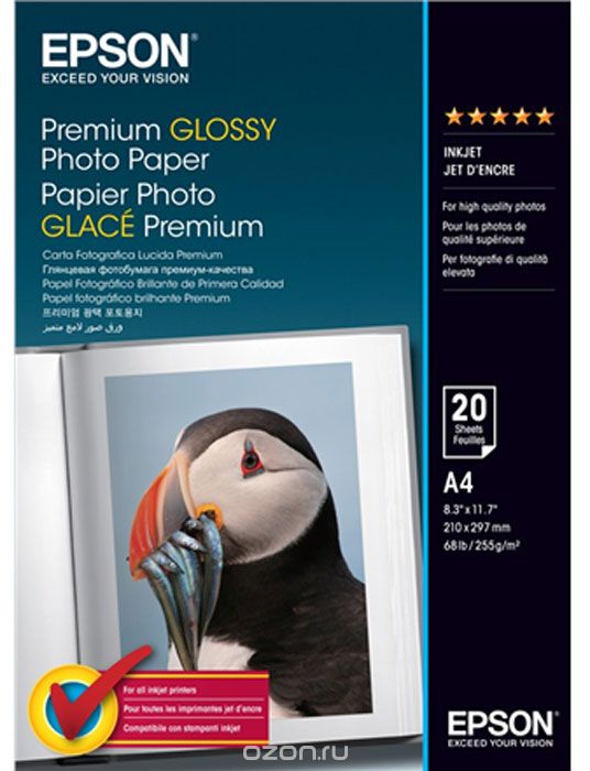Epson Premium Glossy Photo 255/A4/20,  C13S041287