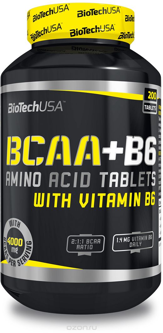 BCAA BioTech "БЦА+Б6", 200 таблеток